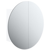 Kupaonski ormarić s okruglim ogledalom LED bijeli 40x40x17,5 cm 345579