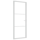 Unutarnja vrata 83 x 201,5 cm Bijela od ESG stakla i aluminija 350569