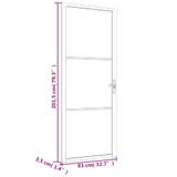 Unutarnja vrata 83 x 201,5 cm crna od ESG stakla i aluminija 350561