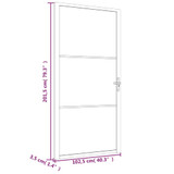Unutarnja vrata 102,5x201,5 cm bijela od ESG stakla i aluminija 350571