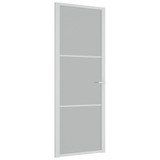 Unutarnja vrata 76 x 201,5 cm bijela od mat stakla i aluminija 350576