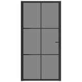 Unutarnja vrata 102,5x201,5 cm crna od ESG stakla i aluminija 350567