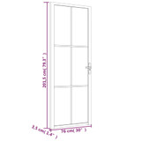 Unutarnja vrata 76 x 201,5 cm Bijela od ESG stakla i aluminija 350572