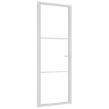 Unutarnja vrata 76 x 201,5 cm Bijela od ESG stakla i aluminija 350568