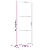 Unutarnja vrata 76 x 201,5 cm Bijela od ESG stakla i aluminija 350568