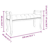 Klupa bež 110 x 45 x 60 cm od tkanine 344436 Klupa bež 110 x 45 x 60 cm od tkanine 344436