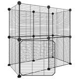 Kavez za ljubimce s 12 panela i vratima crni 35 x 35 cm čelični 3114036 Kavez za ljubimce s 12 panela i vratima crni 35 x 35 cm čelični 3114036