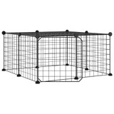 Kavez za ljubimce s 12 panela i vratima crni 35 x 35 cm čelični 3114051 Kavez za ljubimce s 12 panela i vratima crni 35 x 35 cm čelični 3114051