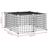 Kavez za ljubimce s 12 panela i vratima crni 35 x 35 cm čelični 3114051 Kavez za ljubimce s 12 panela i vratima crni 35 x 35 cm čelični 3114051
