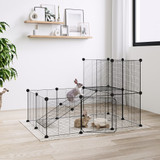 Kavez za ljubimce s 20 panela i vratima crni 35 x 35 cm čelični 3114061 Kavez za ljubimce s 20 panela i vratima crni 35 x 35 cm čelični 3114061