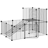 Kavez za ljubimce s 20 panela i vratima crni 35 x 35 cm čelični 3114061 Kavez za ljubimce s 20 panela i vratima crni 35 x 35 cm čelični 3114061