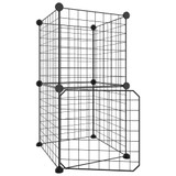 Kavez za ljubimce s 8 panela i vratima crni 35 x 35 cm čelični 3114032 Kavez za ljubimce s 8 panela i vratima crni 35 x 35 cm čelični 3114032