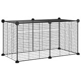 Kavez za kućne ljubimce s 8 panela crni 35 x 35 cm čelični 3114052