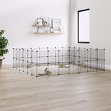 Kavez za ljubimce s 52 panela i vratima crni 35 x 35 cm čelični 3114047 Kavez za ljubimce s 52 panela i vratima crni 35 x 35 cm čelični 3114047