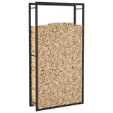 Stalak za drva za ogrjev mat crni 80 x 28 x 154 cm čelični 350308