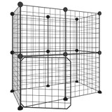 Kavez za ljubimce s 12 panela i vratima crni 35 x 35 cm čelični 3114033 Kavez za ljubimce s 12 panela i vratima crni 35 x 35 cm čelični 3114033