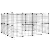Kavez za ljubimce s 28 panela i vratima crni 35 x 35 cm čelični 3114038 Kavez za ljubimce s 28 panela i vratima crni 35 x 35 cm čelični 3114038