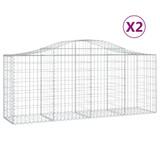 Lučne gabionske košare 2 kom 200x50x80/100 cm pocinčano željezo 3145619 Lučne gabionske košare 2 kom 200x50x80/100 cm pocinčano željezo 3145619