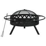 Posuda za vatru sa žaračem 70 cm XXL čelična 360058