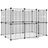 Kavez za ljubimce s 20 panela i vratima crni 35 x 35 cm čelični 3114043 Kavez za ljubimce s 20 panela i vratima crni 35 x 35 cm čelični 3114043