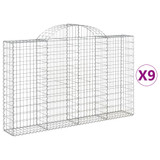 Lučne gabionske košare 9 kom 200x30x120/140cm pocinčano željezo 3146138