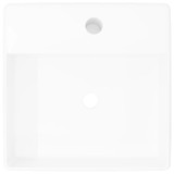 Luksuzni keramički umivaonik rupom za slavinu i preljevom, 39 x 39 cm