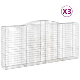 Lučne gabionske košare 3 kom 400x50x180/200cm pocinčano željezo 3147049 Lučne gabionske košare 3 kom 400x50x180/200cm pocinčano željezo 3147049