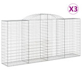Lučne gabionske košare 3 kom 300x50x140/160cm pocinčano željezo 3146738 Lučne gabionske košare 3 kom 300x50x140/160cm pocinčano željezo 3146738