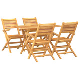 5-dijelni vrtni blagovaonski set od masivne tikovine 3155013