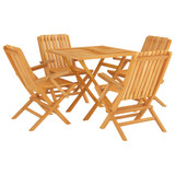 5-dijelni vrtni blagovaonski set od masivne tikovine 3155037