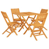 5-dijelni vrtni blagovaonski set od masivne tikovine 3155038