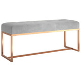 Klupa siva 110 x 36 x 45 cm baršunasta 350603