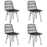 5-dijelni vrtni blagovaonski set od poliratana crni 3157897