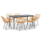 7-dijelni vrtni blagovaonski set od poliratana 3157849