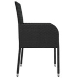 9-dijelni vrtni blagovaonski set s jastucima crni od poliratana 3185004
