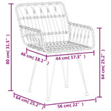 3-dijelni vrtni blagovaonski set od poliratana crni 3157852
