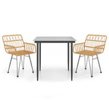 3-dijelni vrtni blagovaonski set od poliratana 3157845