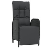 9-dijelni vrtni blagovaonski set s jastucima crni od poliratana 3185079