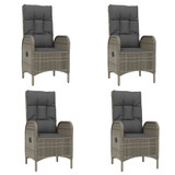 5-dijelni vrtni blagovaonski set sivi od poliratana 3185039