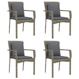 5-dijelni vrtni blagovaonski set sivi od poliratana 3157958