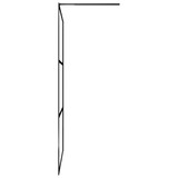 Pregrada za tuš s policom crna 80 x 195 cm s mutnim staklom ESG 3185447