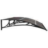 Nadstrešnica za vrata crna 150 x 100 cm polikarbonatna 153573