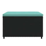 Vrtni taburei s jastucima 2 kom crni od poliratana 319805