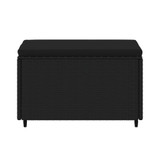 Vrtni tabure s jastukom crni od poliratana 319788