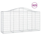 Lučne gabionske košare 25kom 200x50x100/120cm pocinčano željezo 3145656 Lučne gabionske košare 25kom 200x50x100/120cm pocinčano željezo 3145656