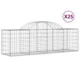 Lučne gabionske košare 25 kom 200x50x60/80 cm pocinčano željezo 3146294