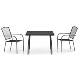 3-dijelni vrtni blagovaonski set antracit čelični 3187967