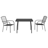 3-dijelni vrtni blagovaonski set antracit čelični 3187967