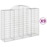 Lučne gabionske košare 9 kom 200x50x140/160cm pocinčano željezo 3146369