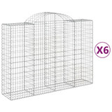 Lučne gabionske košare 6 kom 200x50x140/160cm pocinčano željezo 3146366 Lučne gabionske košare 6 kom 200x50x140/160cm pocinčano željezo 3146366